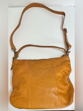 Lucky Brand Leather Crossbody Shoulder Bag - Tan